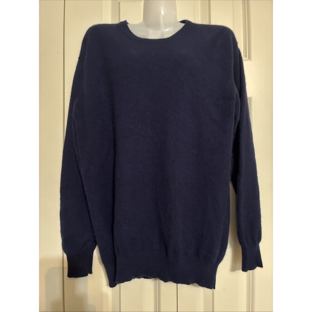 Vintage Kristin Paige Navy Blue 100% Cashmere Crewneck Sweater Women's M Unisex
